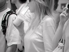 Common girls in the street candid downblouse views RAO-005