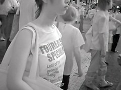 Common girls in the street candid downblouse views RAO-005