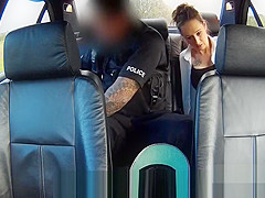 Cop nailed milf pussy outdoors