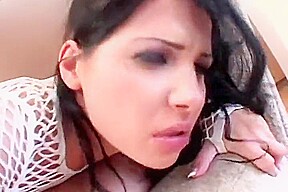 Couple Of Lusty Dudes Make Sandwitch With Ravenhaired Beauty