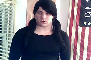 Crossdresser Rick Ryder With charming Pigtails
