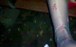 Cum on feet in public