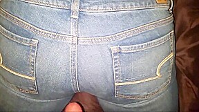 Cumshot on american eagle jeans