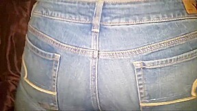 Cumshot on american eagle jeans