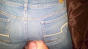 Cumshot on american eagle jeans