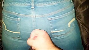 Cumshot on american eagle jeans