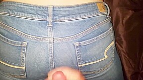 Cumshot on american eagle jeans