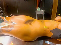 Cunt Electrocuted With Big Needles In Tits And Ribs