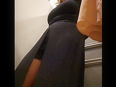 Curvy blonde woman with big boobs