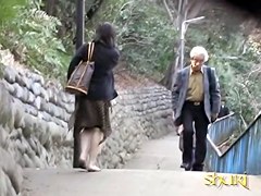 Curvy carefree bimbo getting caught of her guard during public sharking