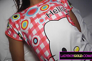 Cute Amateur Ladyboy teen 18+ Pop Big Cock Suck And Raw Anal Poking In Bondage