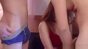Cute Asian Is Having Joy Taking On Several Male Cocks