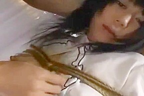 Cute Japanese girl was tied hard and toyed with 