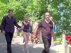 Czech slave anal fucked in public bar