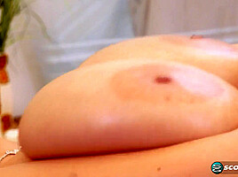 Daria's big, oiled tits
