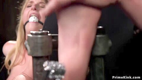 Dark Hair Girl In Device Gets Feet Tormented With Ashley Lane