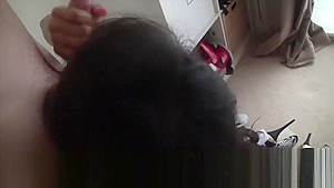 Dirty ebony maid slut Alyssa Divine sucks big cock deep throat clean making sticky mess on big tits
