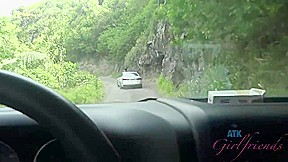Dirty minded babe with glasses and blonde hair is getting fucked hard, in the car