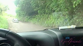 Dirty minded babe with glasses and blonde hair is getting fucked hard, in the car