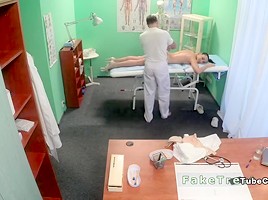 Doctor massages his nurse in fake hospital