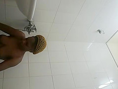 Ebony Joy teen 18+ shower spy