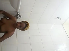 Ebony Joy teen 18+ shower spy