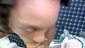 Ebony shemale needs two hands to strokes her cock