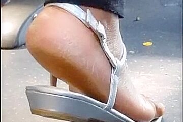 Ebony women's sexy ass arch feet (making my dick rock hard)