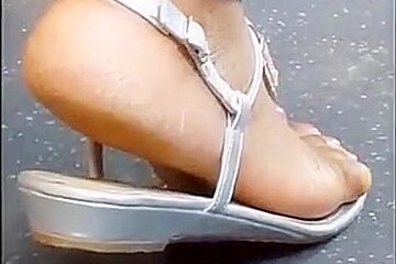 Ebony women's sexy ass arch feet (making my dick rock hard)