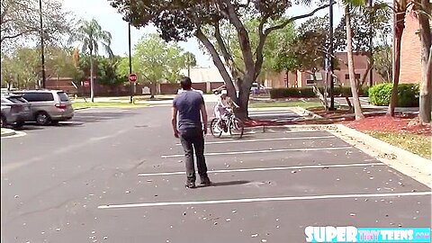 Emily Mena - Petite Slut teen 18+ Rides Bike And Huge Cock