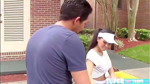 Emily Mena - Petite Slut teen 18+ Rides Bike And Huge Cock