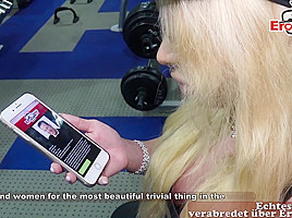 EroCom Date - Funny User Date casting with german fitness blonde and a fat guy