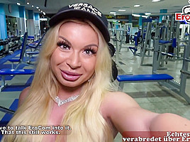 EroCom Date - Funny User Date casting with german fitness blonde and a fat guy