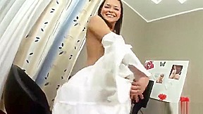 European teenager 18+ co-ed Abigail with hot booty is acting in masturbation porno action