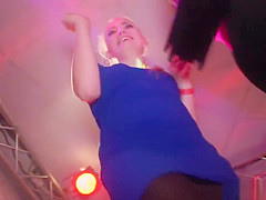Euroteen party babes have fun with strippers