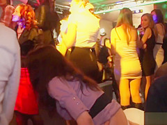 Euroteen party babes have fun with strippers