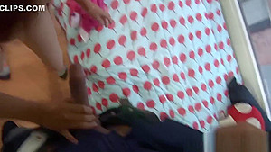 Excited gal jumps on a hard cock