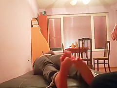 Extremely ticklish feet tickled