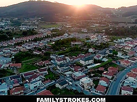 Family Strokes - Stroking And Sucking My BFs Cock in front of my Stepmom