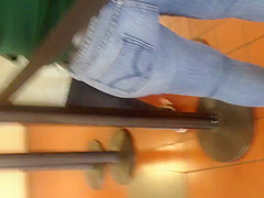 Fat booty Mexican Milf in blue jeans