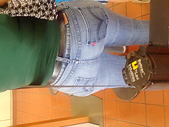Fat booty Mexican Milf in blue jeans