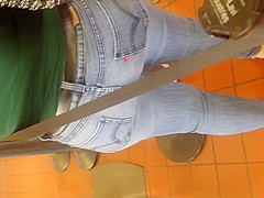 Fat booty Mexican Milf in blue jeans