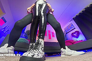 Femboy Slave Fuck With Her Latex Legs
