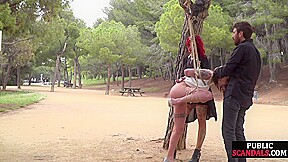 Femsub whipped throated n used in public for showing nudity