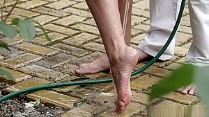 Foot Fetish Babe Spermed