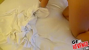 Fucking his busty girlfriend on camera