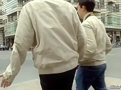 Full-breasted Petite Blond Gangbang In Public