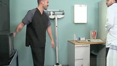 Gay doctor and nurse fuck and cum spray