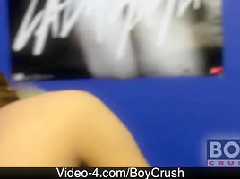 Gay kissing, BJ and rough anal in a dorm