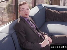 GenderXFilms - Sexy Trans Boss Reprimands Hunk Employee